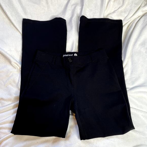 BETABRAND Small Petite Black Office Pant Pull On Work Stretchy Bootcut Belt Loop - Picture 3 of 4